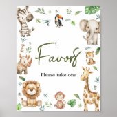 Poster Wild One Safari Privilégie Le Baby shower (Devant)