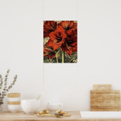 Poster wild red amaryllis flowers (Cuisine)