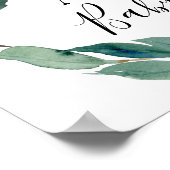 Poster Wild Safari Foliage Wreath Baby shower Bienvenue (Coin)