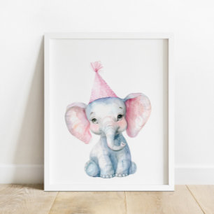 Poster Wild Safari Party Elephant Animaux Anniversaire