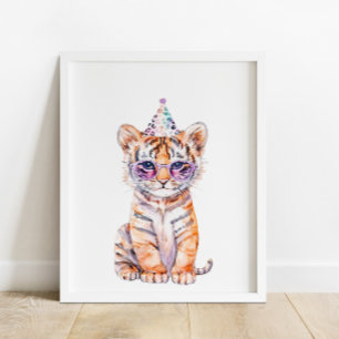 Poster Wild Safari Party Tiger Animaux Anniversaire