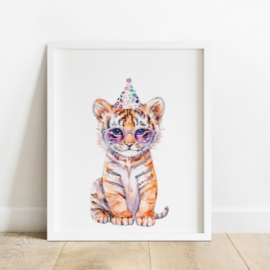 Poster Wild Safari Party Tiger Animaux Anniversaire