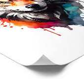 Poster Wild Spirit Wolf Aquarelle Splash Wall Art (Coin)