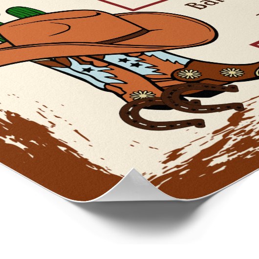 Poster Wild West Rustic Cowboy Parti occidental (Coin)