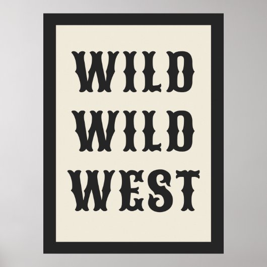 Poster Wild West Typographie cabine de Ranch (Devant)