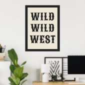 Poster Wild West Typographie cabine de Ranch (Bureau à domicile)