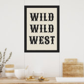 Poster Wild West Typographie cabine de Ranch (Cuisine)