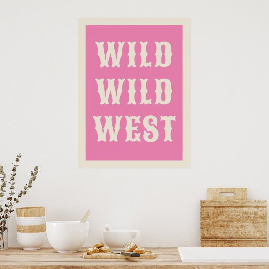 Poster Wild West Typographie cabine de Ranch (Cuisine)