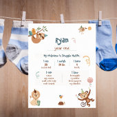 Poster Wild Year One Milestones avec Zoo Animaux