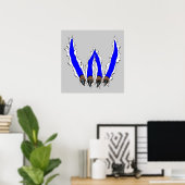 Poster Wildcats Claw à travers le design - Bleu (Bureau à domicile)