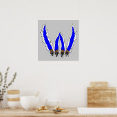 Poster Wildcats Claw à travers le design - Bleu (Cuisine)