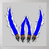 Poster Wildcats Claw à travers le design - Bleu (Devant)