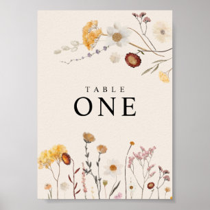 Poster Wilde bloem Tabelnummers