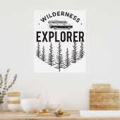 Poster Wilderness Explorer Station Wagon Canoe Trees (Cuisine)