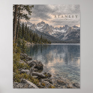 Poster Wilderness Mountain Lake | Schitterend Bosl