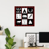 Poster Wilderness rustique & Animaux Buffalo Check Plaid (Bureau à domicile)