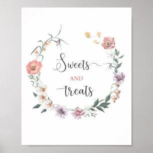 Poster Wildflower est en route Fête de bébé de printemps