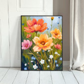 Poster Wildflower Field | Watercolor Flowers Botanical