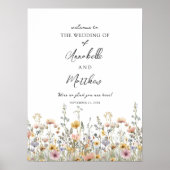 Poster Wildflower Floral Wedding Welcome Sign (Devant)