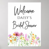 Poster Wildflower Meadow Bridal Shower Welcome (Devant)