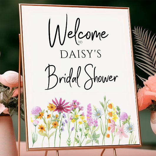 Poster Wildflower Meadow Bridal Shower Welcome