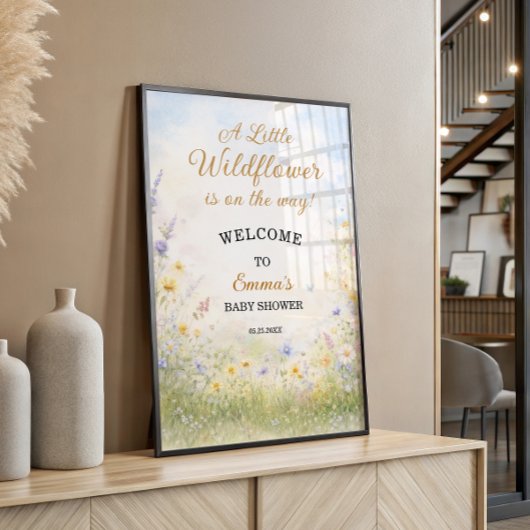 Poster Wildflower Meadow Spring Baby Shower Welcome