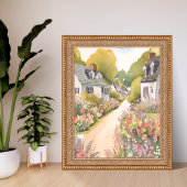 Poster Wildflower Way | Coastal Beach Town Watercolor