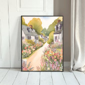 Poster Wildflower Way | Coastal Beach Town Watercolor