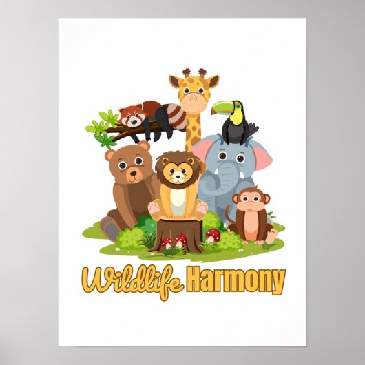 Poster Wildlife Harmony for animal lover (Devant)