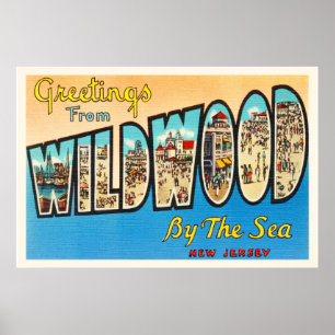 Poster Wildwood by the Sea New Jersey NJ Carte Postale Vi