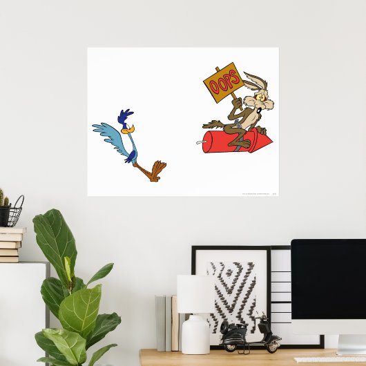 Poster WILE E. COYOTE™ et ROAD RUNNER™ (Bureau à domicile)