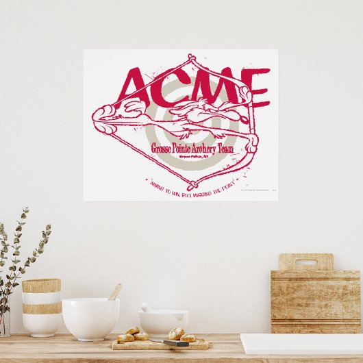 Poster Wile E. Coyote Grosse Pointe Archery Team (Cuisine)