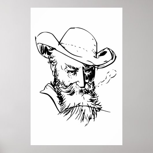 Poster Wilhelm Busch Autoportrait (Devant)