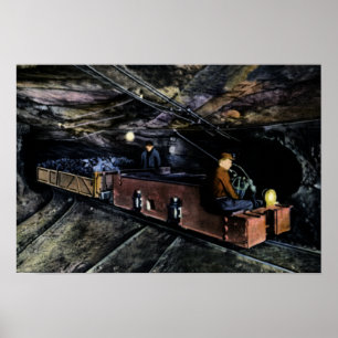 Poster Wilkes Barre Pennsylvania Hauling Charbon de la mi