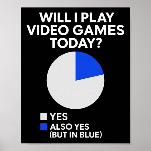 Poster Will I Play Video Games Today - Pc Gaming Lover Co (Devant)