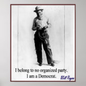 Poster "Will Rogers - Democrat" (Devant)