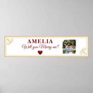 Poster Will you marry me Heart Romantic Proposal Photo