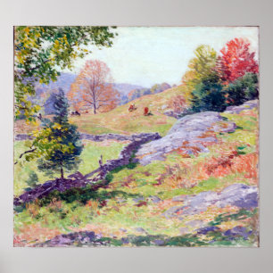 Poster Willard Leroy Metcalf Hillside Pastures Septembre