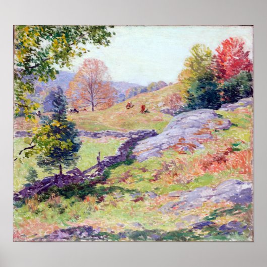 Poster Willard Leroy Metcalf Hillside Pastures Septembre (Devant)