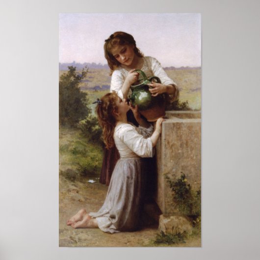 Poster William-Adolphe Bouguereau-À La Fontaine (Devant)