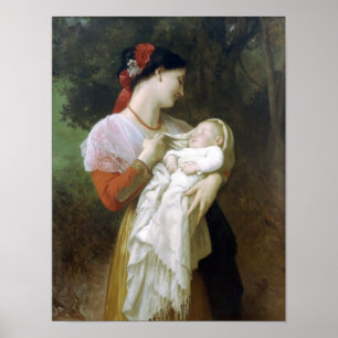 Poster William-Adolphe Bouguereau-Amiration maternelle
