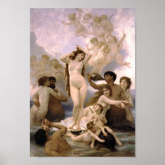 Poster William-Adolphe Bouguereau-La naissance de Vénus (Devant)
