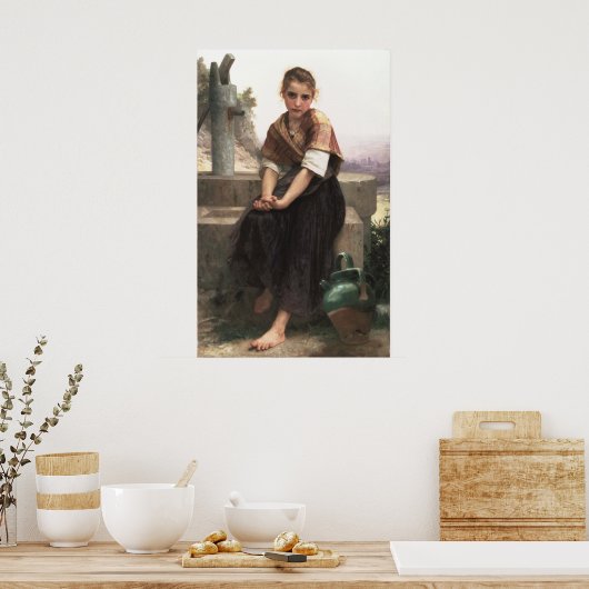 Poster William-Adolphe Bouguereau-The Broken Pitcher (Cuisine)