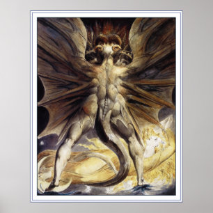 Poster William Blake : Grand dragon rouge - copie