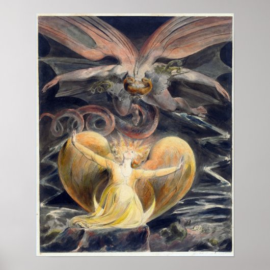 Poster William Blake Le grand dragon rouge et la femme (Devant)
