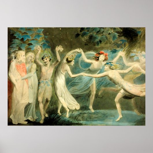 Poster William Blake Oberon, Titania et Puck avec Fairie (Devant)