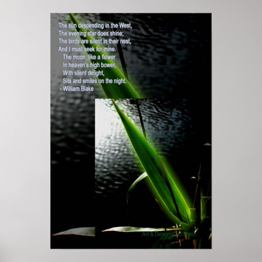 Poster William Blake "plaisir silencieux" poème citation (Devant)