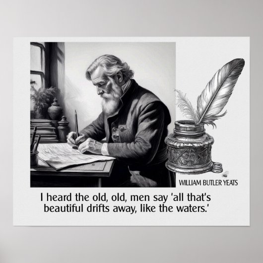 Poster William Butler Yeats Beauté Citation (Devant)
