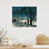 Poster William James Glackens Central Park Hiver (Cuisine)