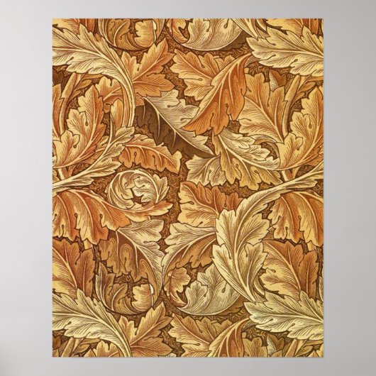 Poster William Morris Acanthus Brun Feuilles d'Automne (Devant)